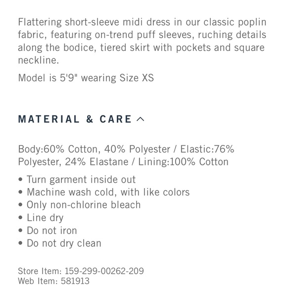 NWT A&F Emerson Poplin Puff Sleeve Midi Dress - Picture 6 of 11